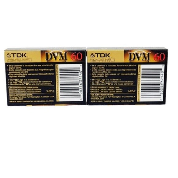 TDK DVM 60 Minutes Mini Digital Video Tapes 2 Packs DVM60ME Sealed - Picture 3 of 5